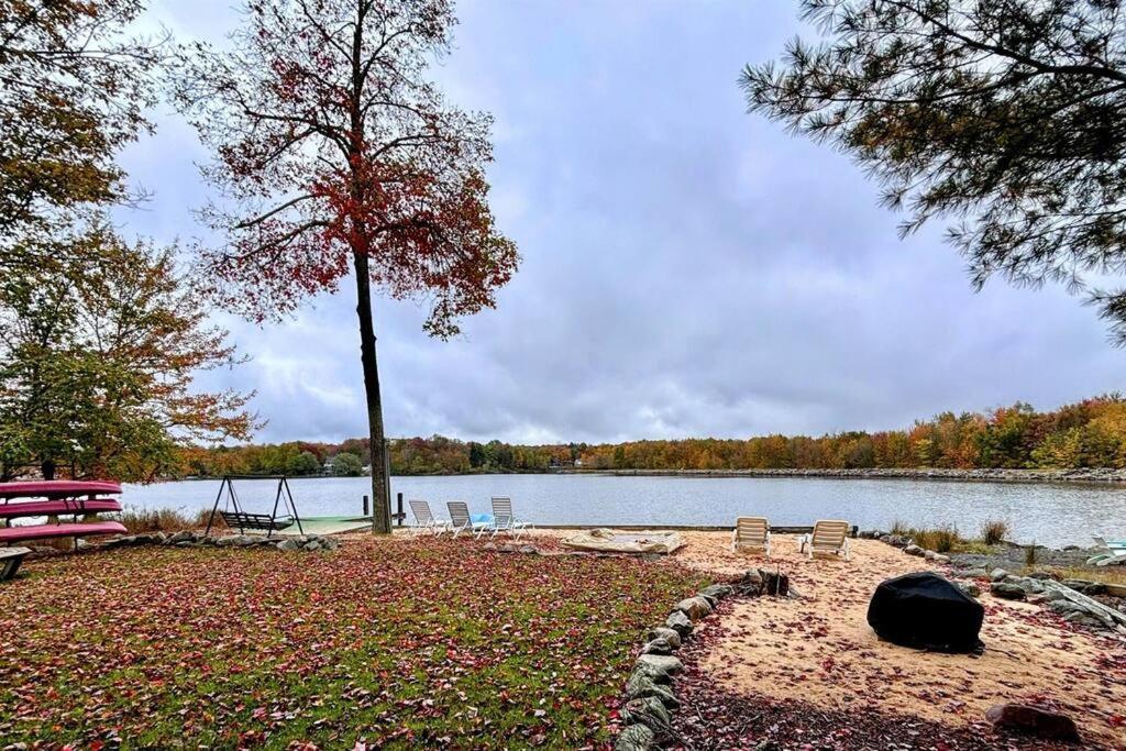 5-Bedroom Lakefront, Private Beach Wifi Ac Boat & Tobyhanna Exterior foto